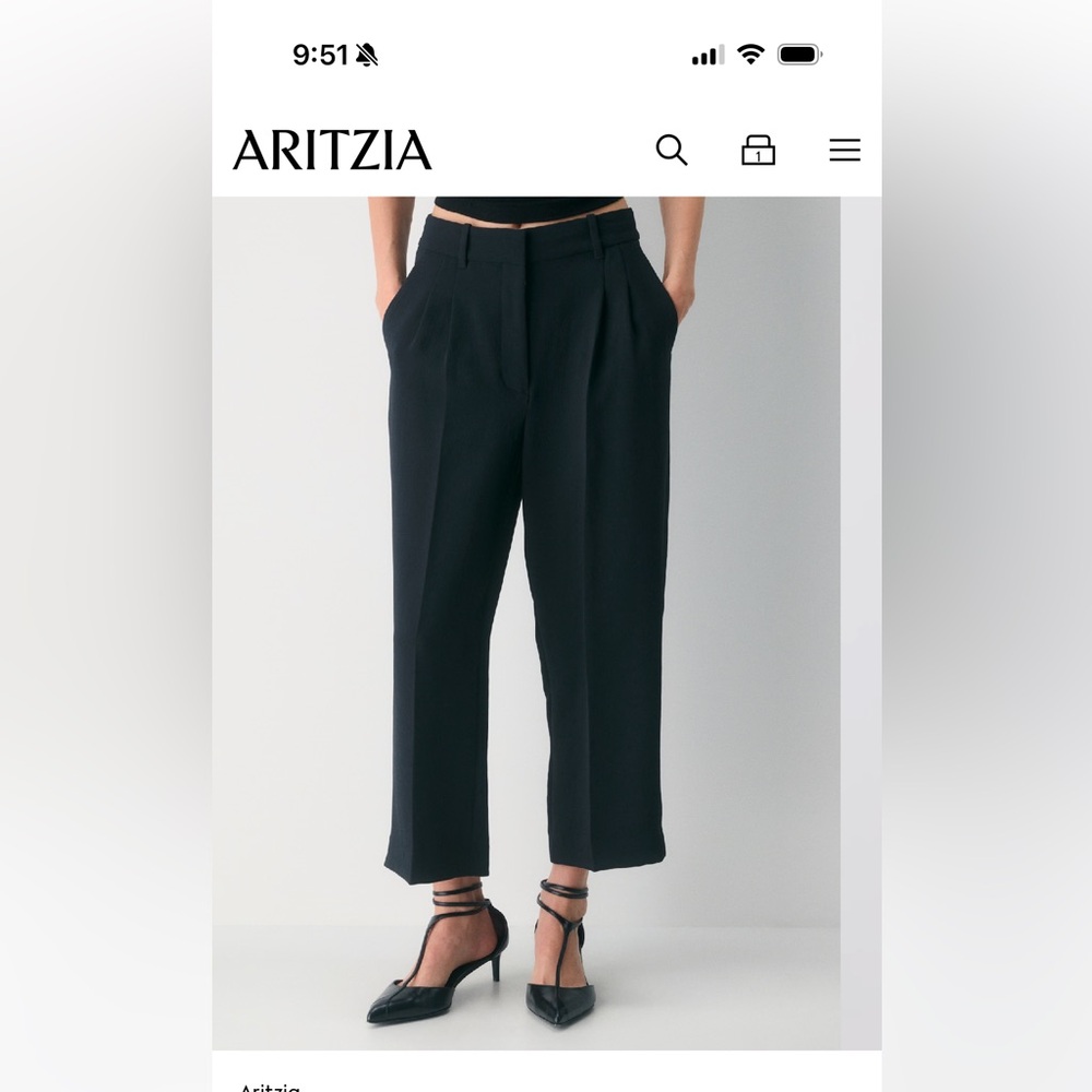 Wilfred Black Effortless Crop Pants, NWT